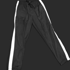 Navy Blue PACSUN Track Pants with White Stripes